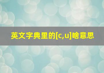 英文字典里的[c,u]啥意思